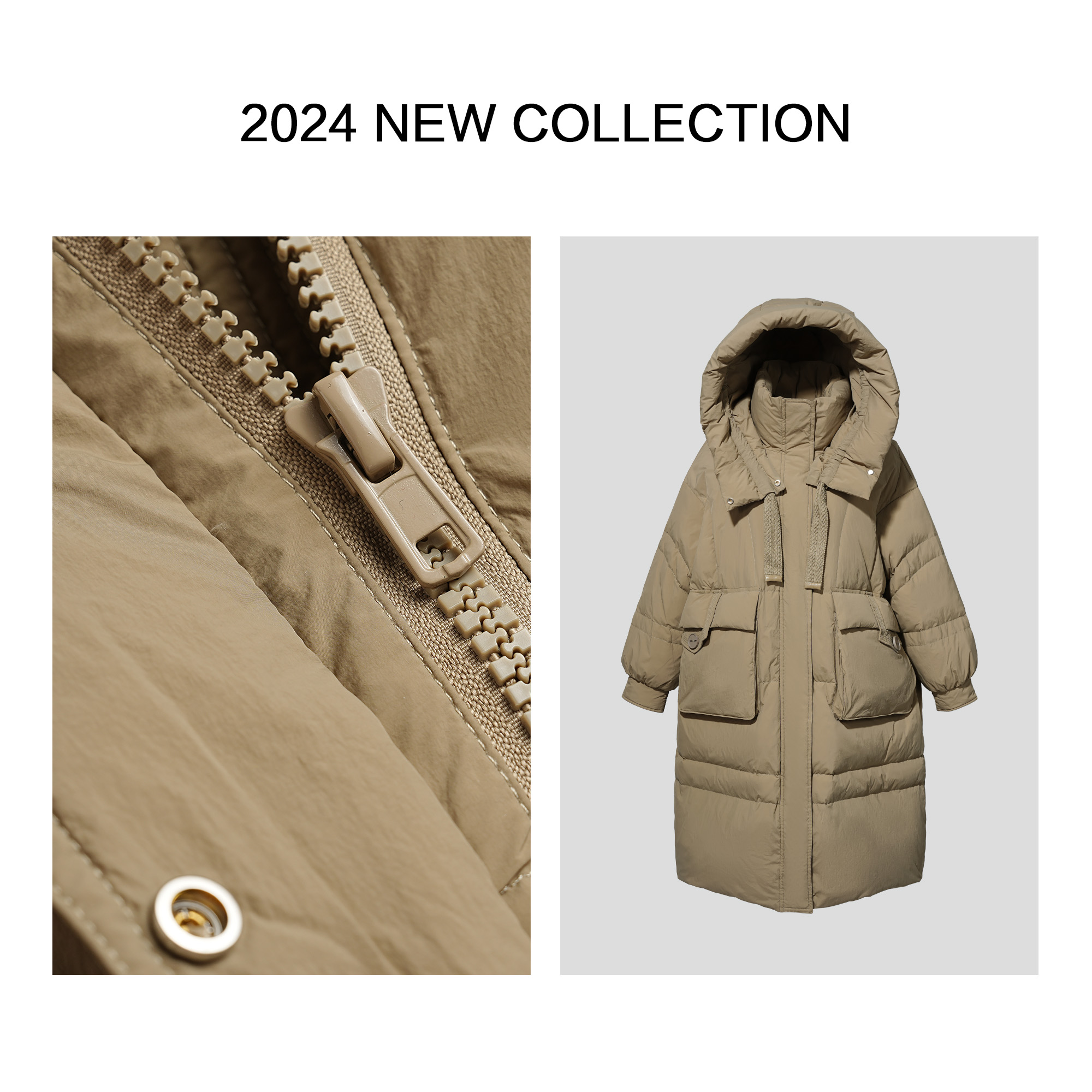 【龙哥专属】Y135018B 纯色连帽保暖羽绒服 5018