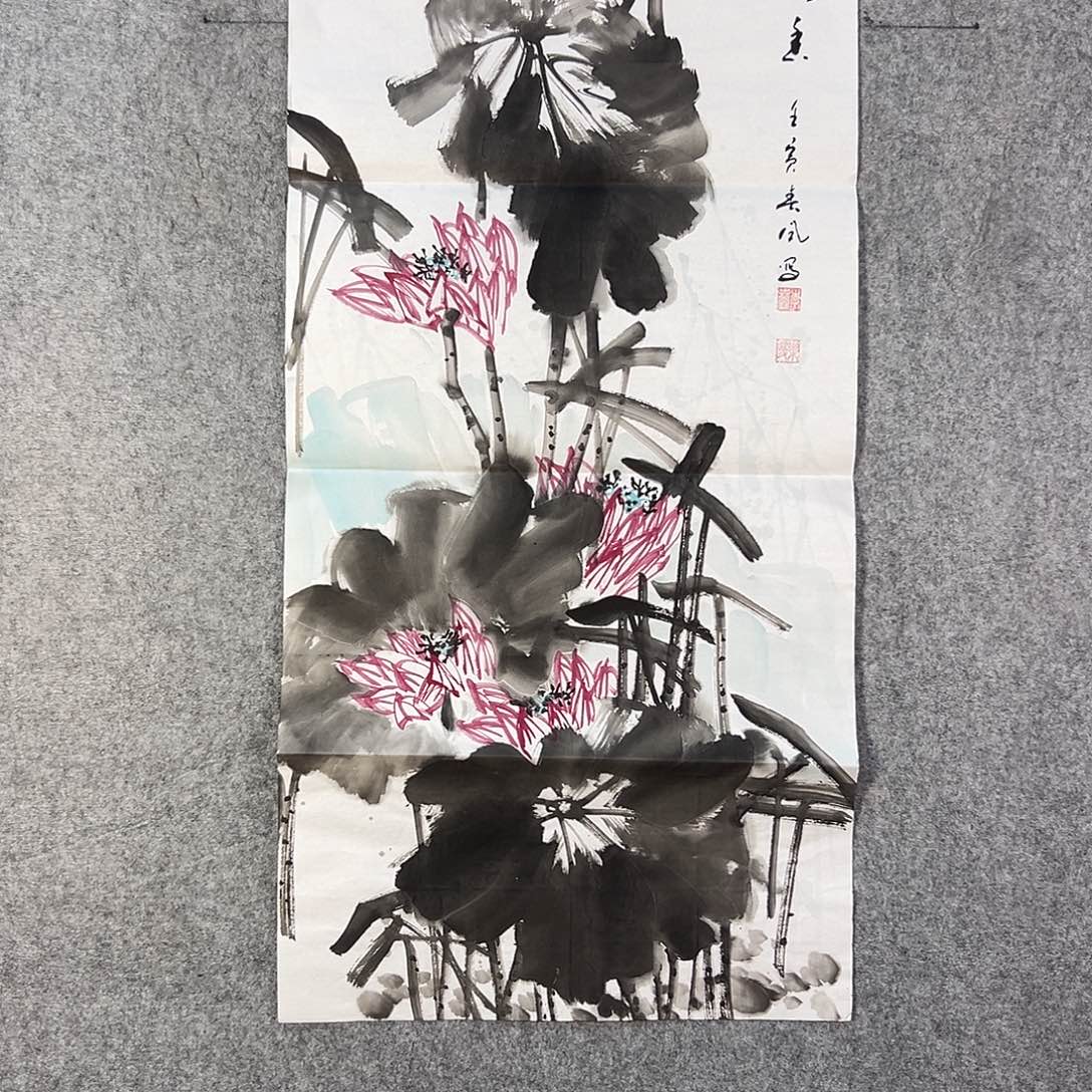 国画271 牡丹之花之叶的颜色与花色