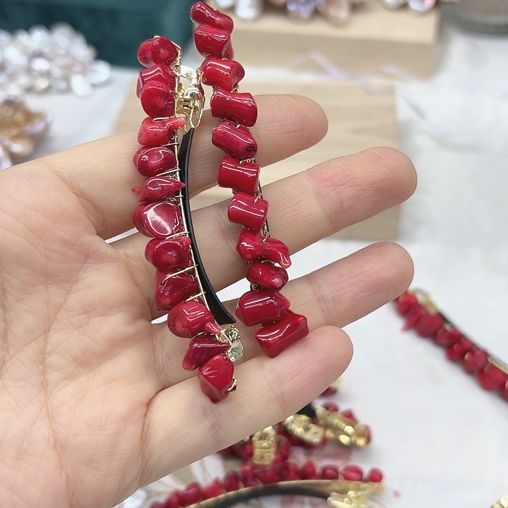 淡水珍珠发饰银S925镶嵌