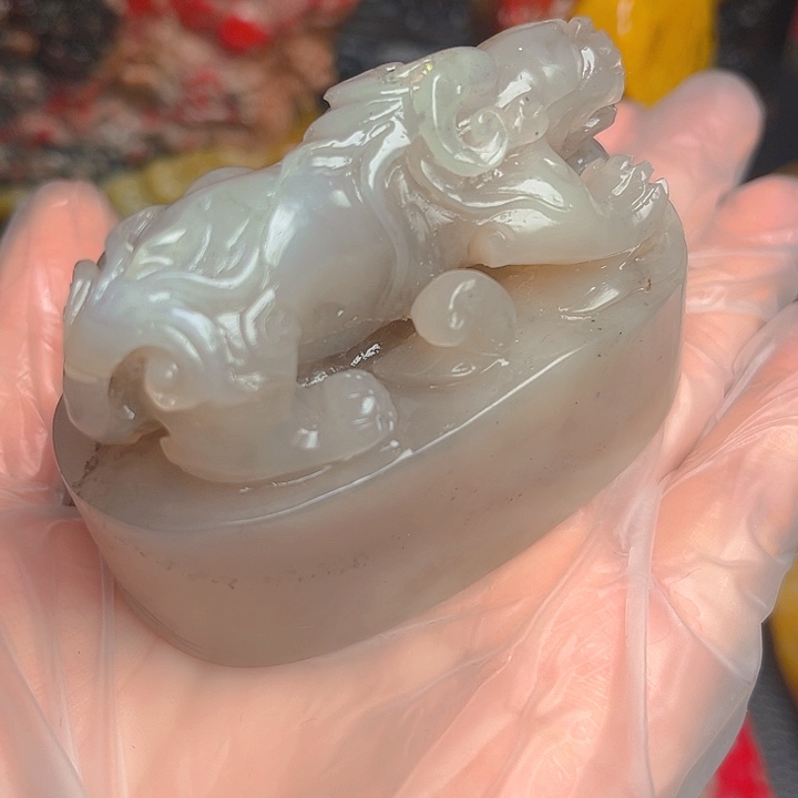 昌化鸡血石昌化冻石精品摆件
