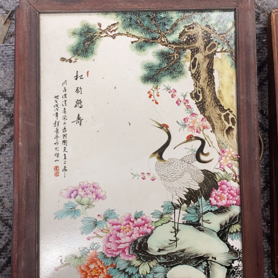 瓷片37*28 景德镇瓷板画柴窑烧制