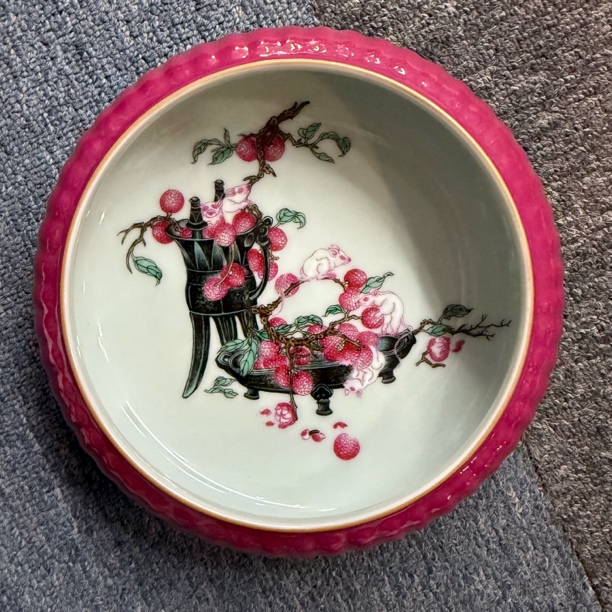 古陶瓷胭脂红荔枝水洗
