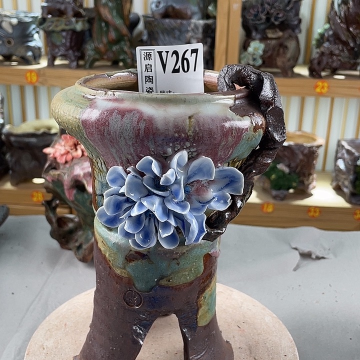 紫砂花盆景德镇陶瓷267