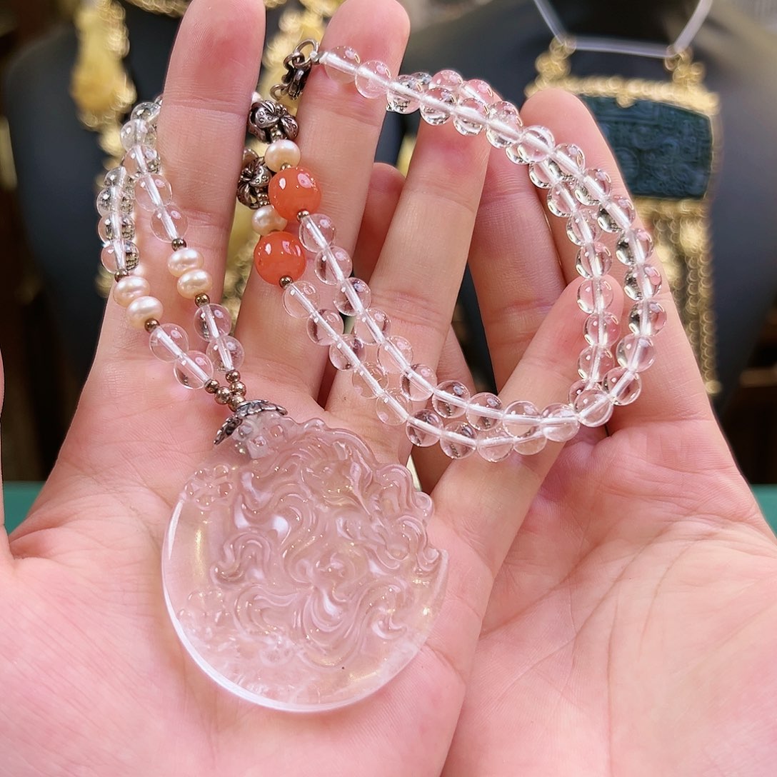 银S925镶嵌项链水晶水晶项链