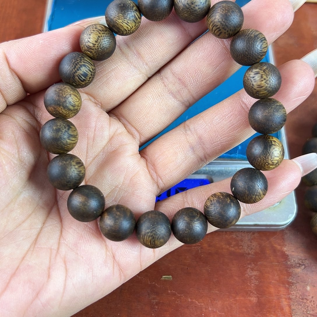 沉香碎屑沉香卡11圆珠单圈11g