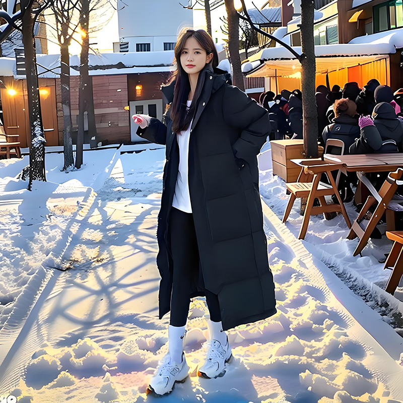 中戏长款羽绒服女过膝加厚韩版超长到脚踝2025新款冬季舞蹈生外套