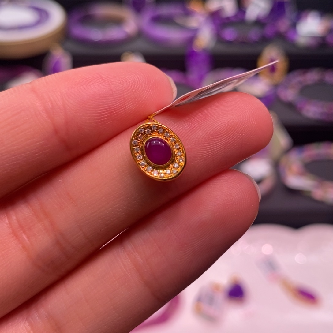 苏纪石（舒俱来）18K金镶嵌吊坠(不含链)