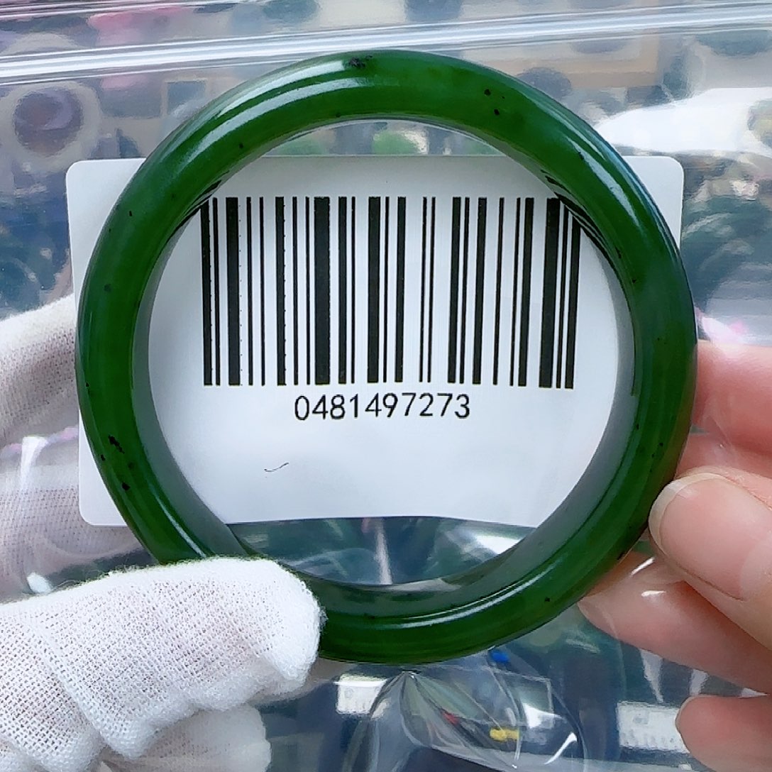 和田玉（碧玉）手镯未镶嵌微瑕60.5