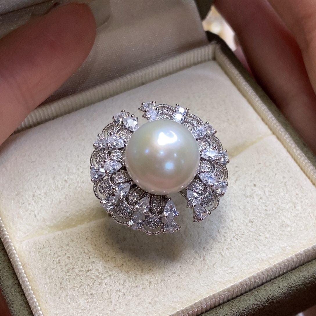 淡水珍珠戒指银S925镶嵌