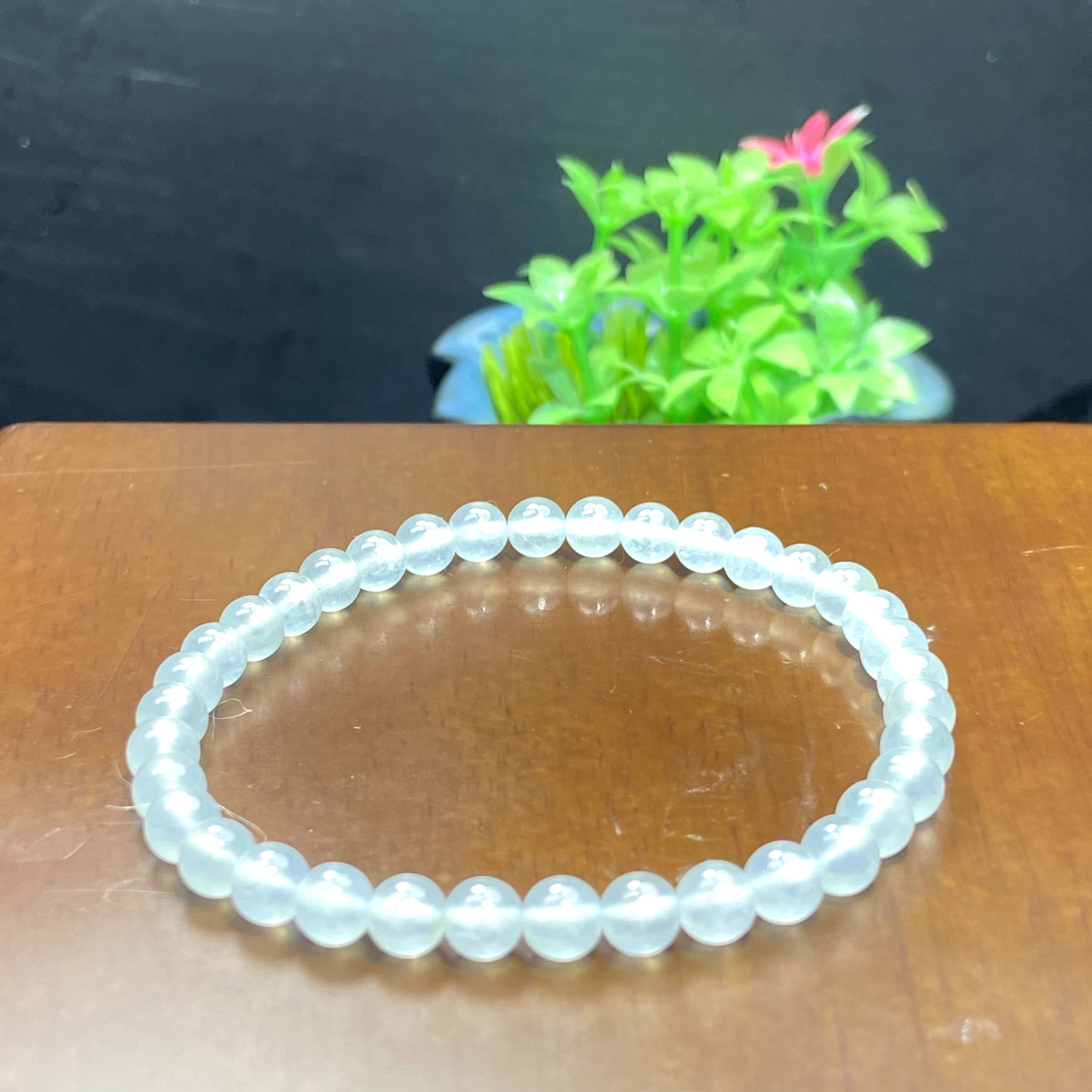 RX18天然缅甸A货翡翠白冰圆珠手串/037713/北京中保拍卖