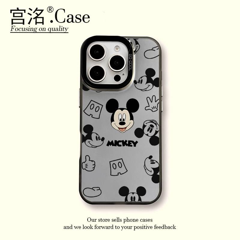 笑脸米奇头彩银壳适用于iPhone苹果17手机壳华为oppo小米手机壳男