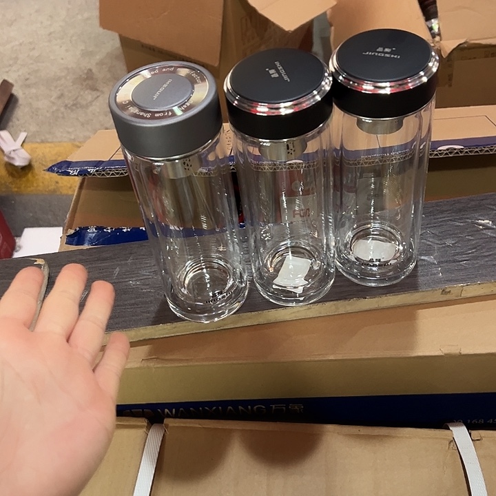 晶狮双层玻璃杯370370370玻璃杯颜色随机