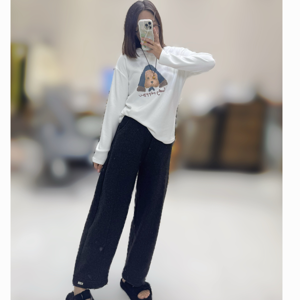 【卷边毛呢裤～】老钱风必备加绒休闲裤～