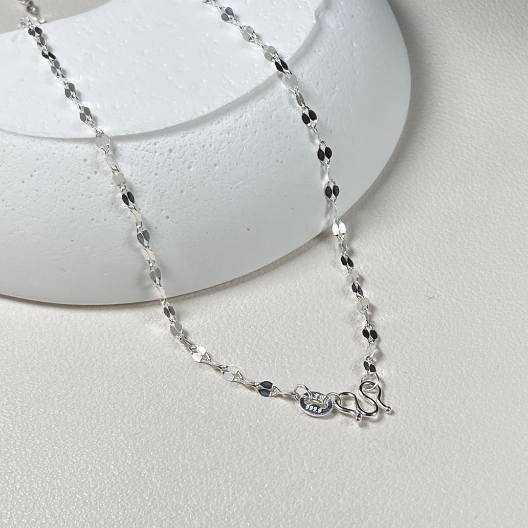 足银银制品 【胖丁珠宝】足银项链16-H34P1【多样性发一件】