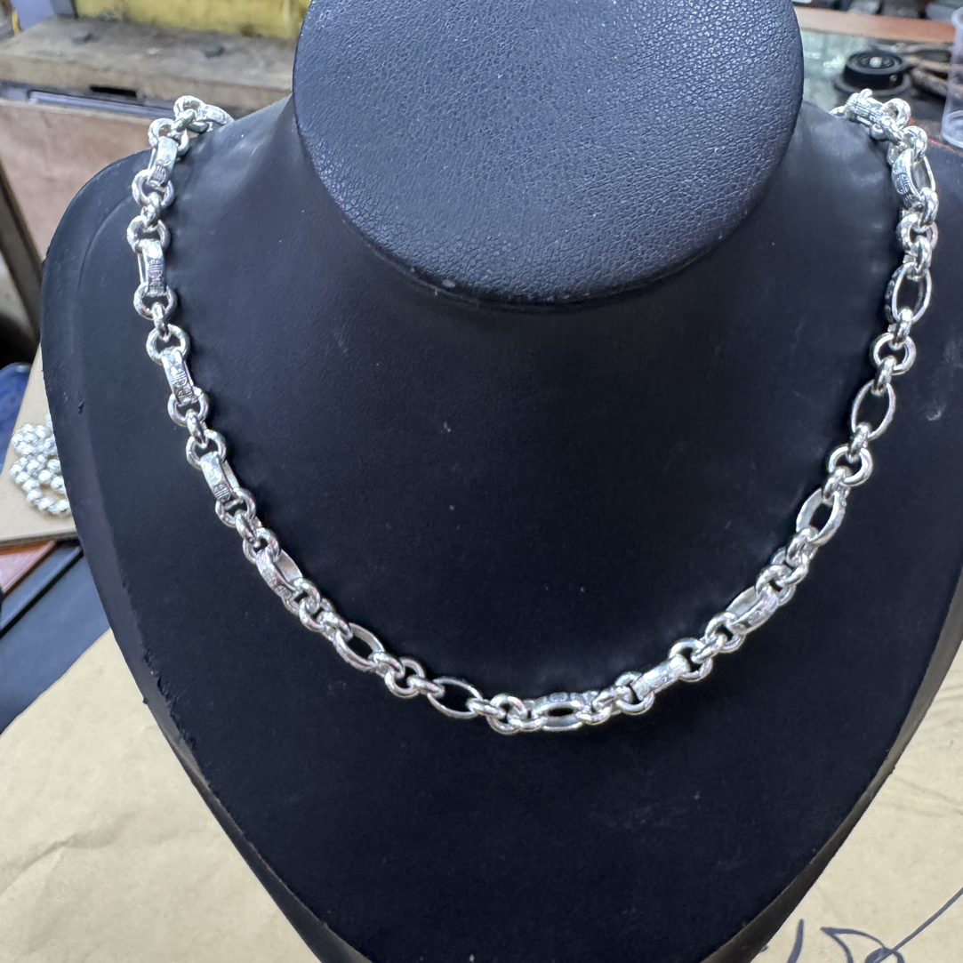 链子足银 足银999国潮男士龙头银项链礼盒新年送老公送男友礼