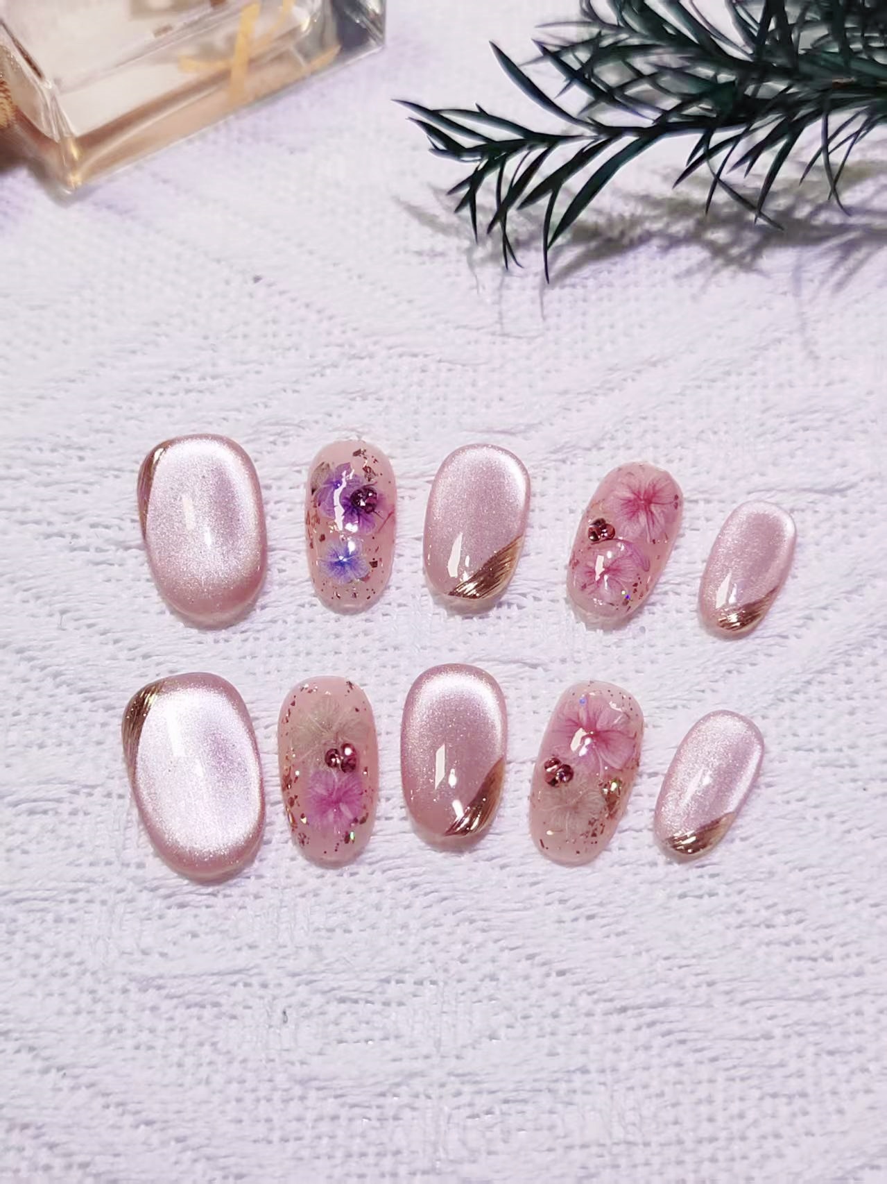 A37纯手工轻奢繁花吟珠设计穿戴甲送工具包