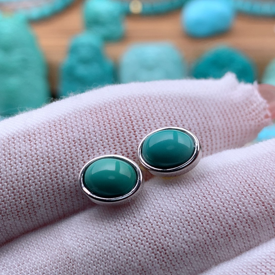 银S925镶嵌绿松石珠宝奇石