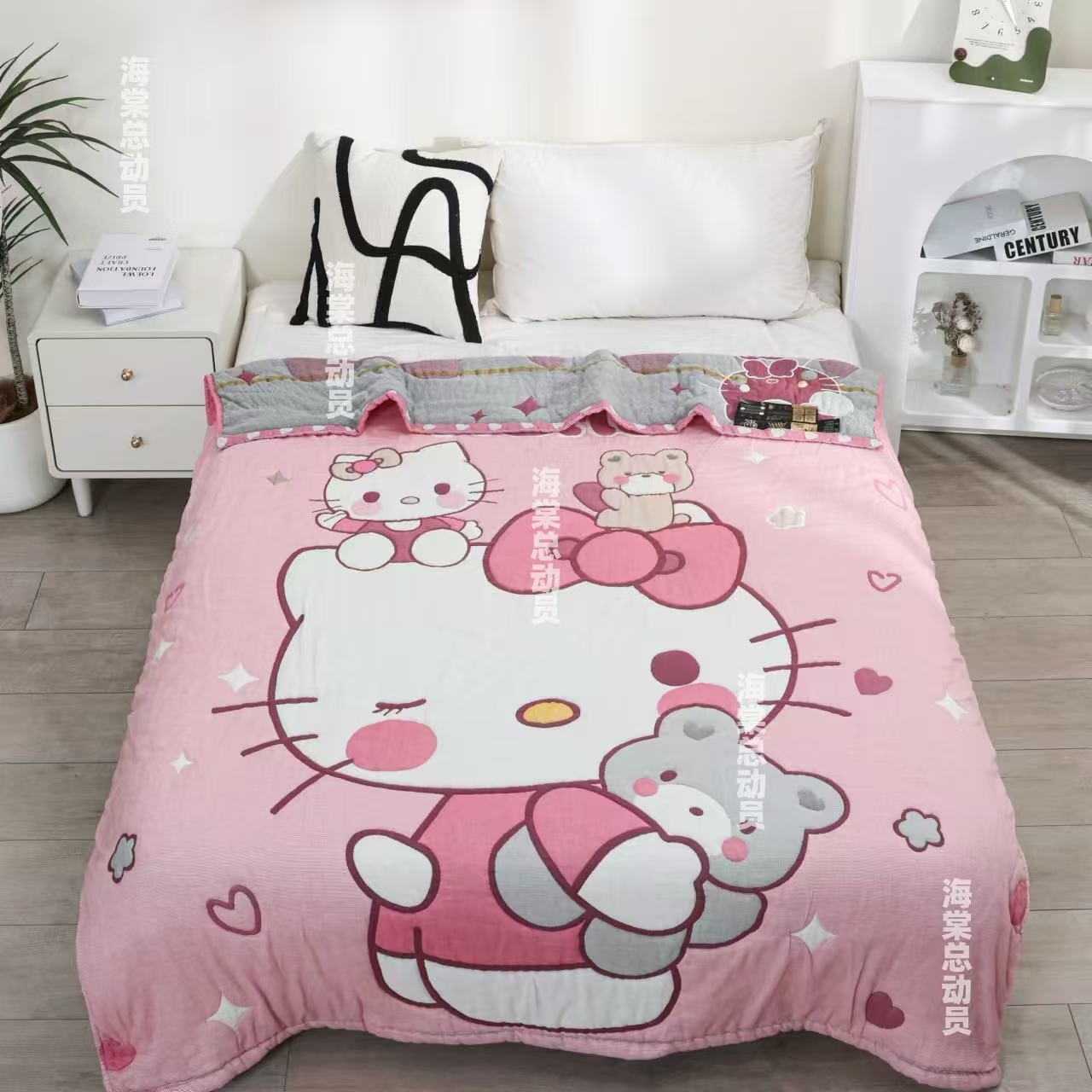 【哈喽kt】150*200cm 新疆棉A类 柔软亲肤卡通泡芙被