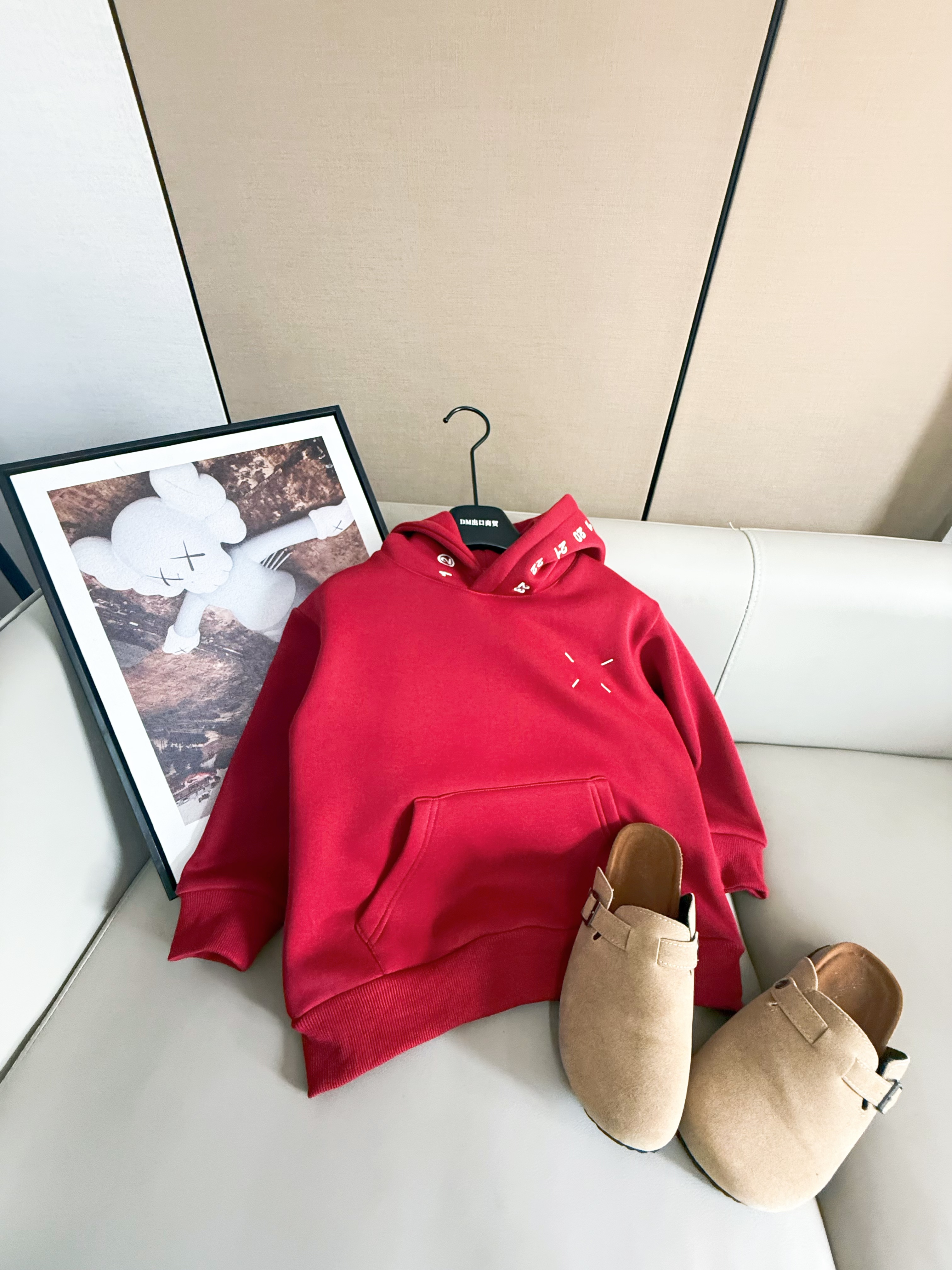 【数字连帽】一体绒经典数字立体绣冬季休闲风长袖连帽男女童上衣