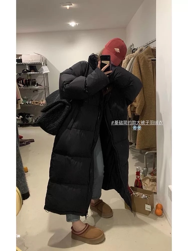 859韩系大被子羽绒冬季超长款过膝宽松加厚外套（衣长115）