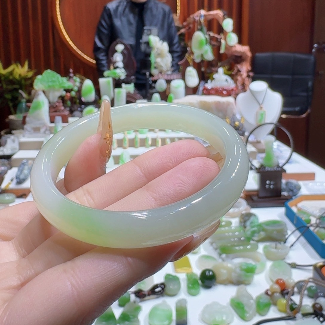 和田玉翠青5253未镶嵌