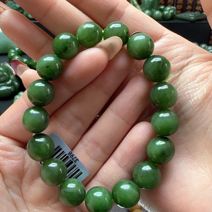 和田玉（碧玉）手串12m未镶嵌
