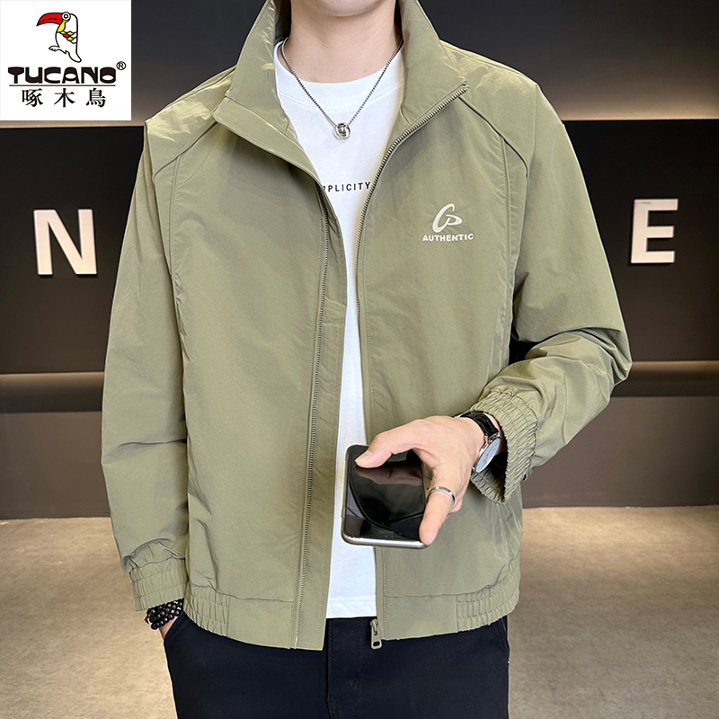 TUCANO/啄木鳥早秋上新时尚潮流立领拉链休闲夹克男工装印花外套