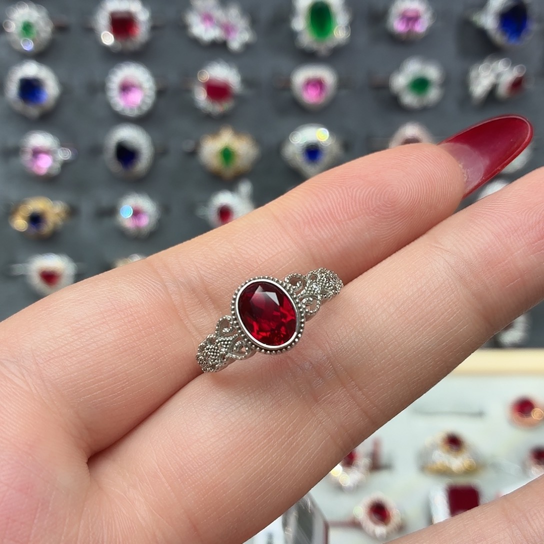925银培育鸽血红色宝石009