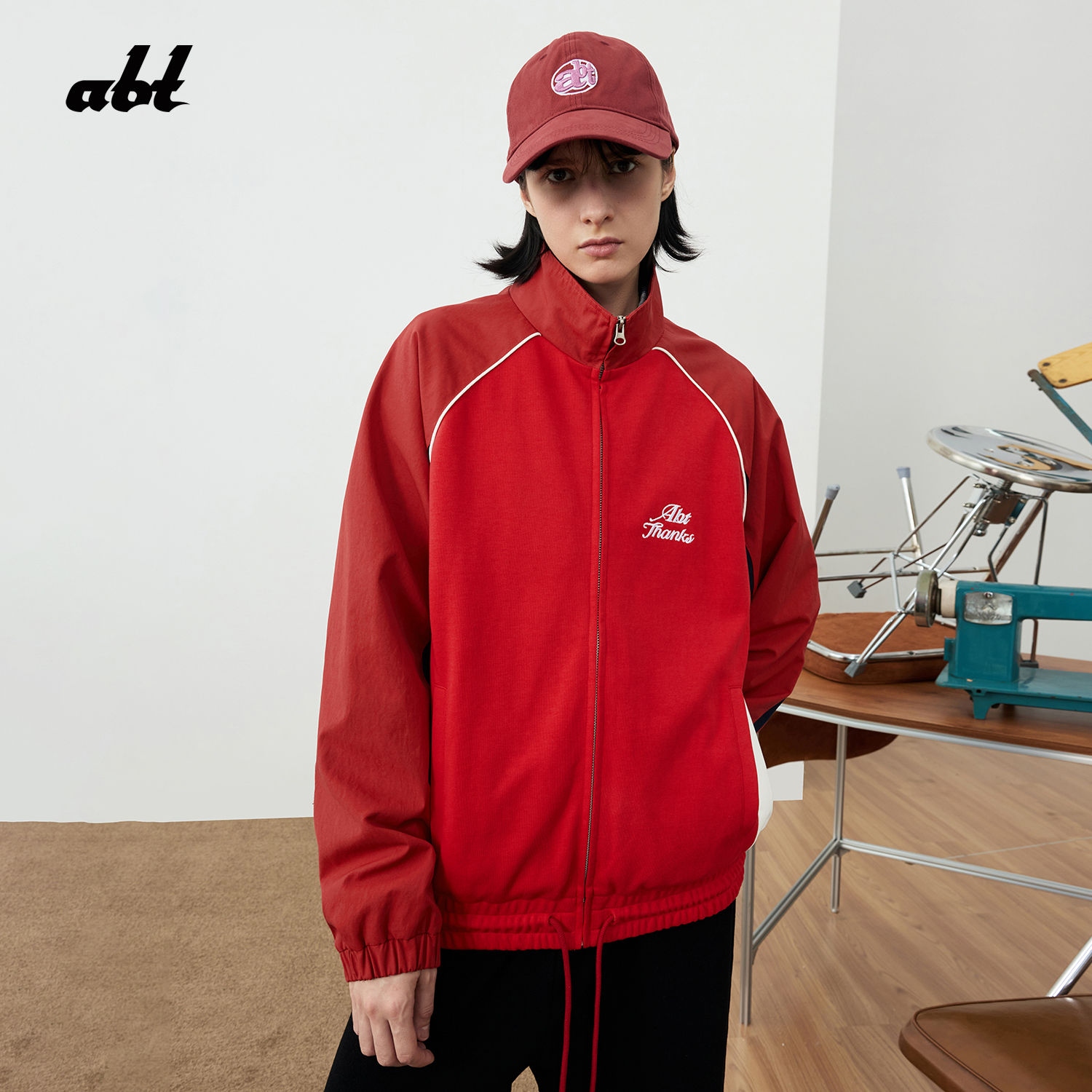 abt 25秋季新款美式复古撞色立领外套拼接外套 abt507L11JK1053