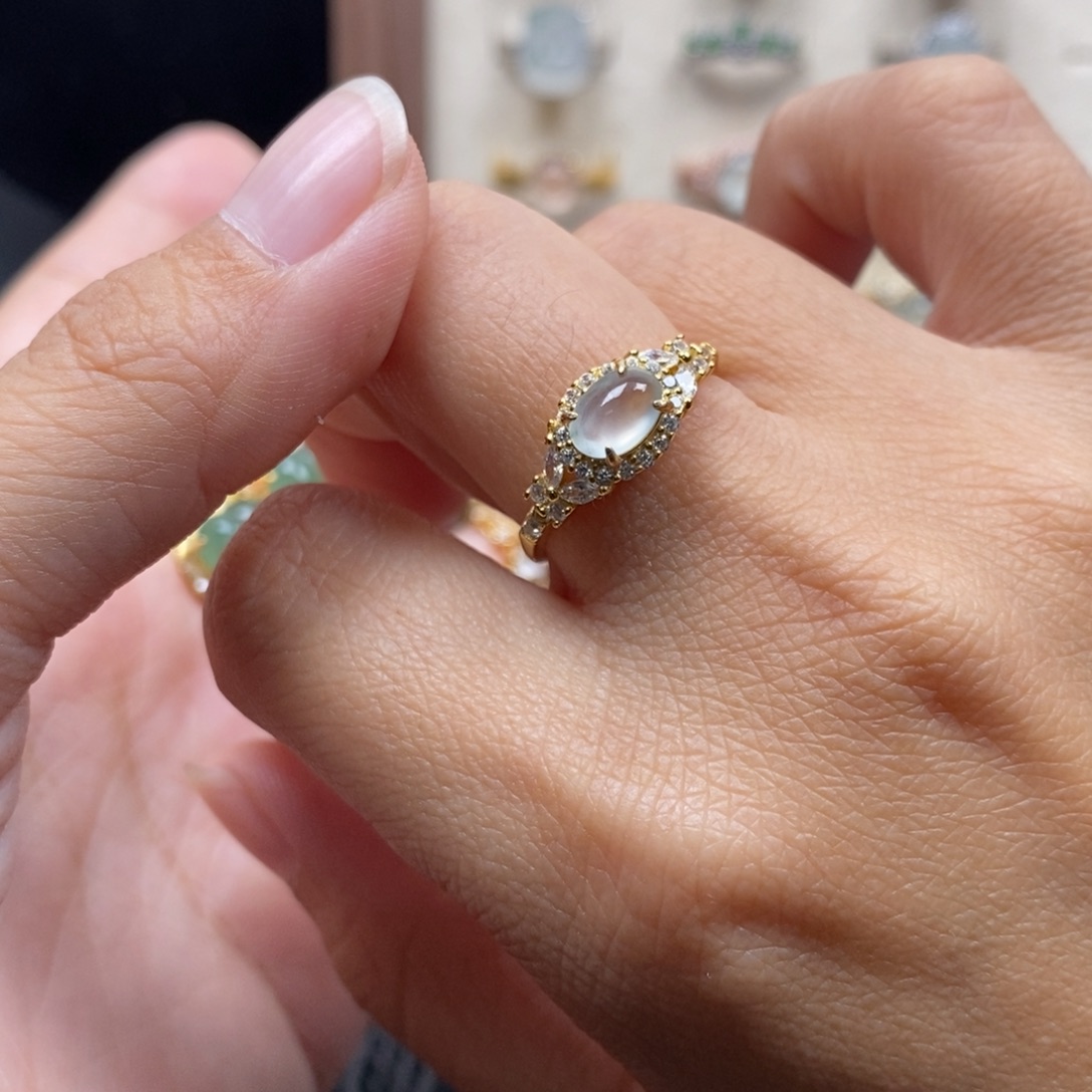 翡翠银S925镶嵌戒指