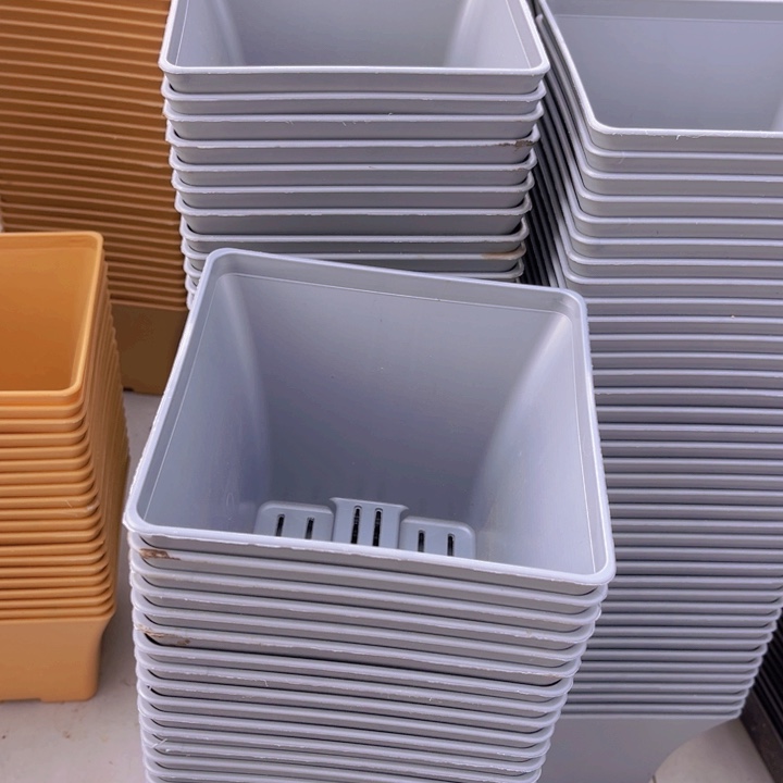 树脂灰色方盆口15高13一组10个