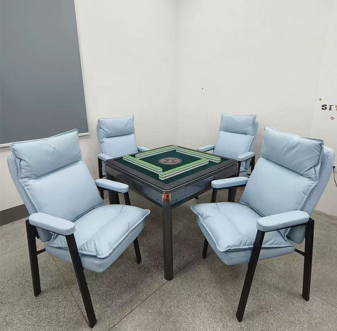 高档麻将椅子猫抓皮茶楼家用加宽加厚品质舒适麻将椅子棋牌室椅F