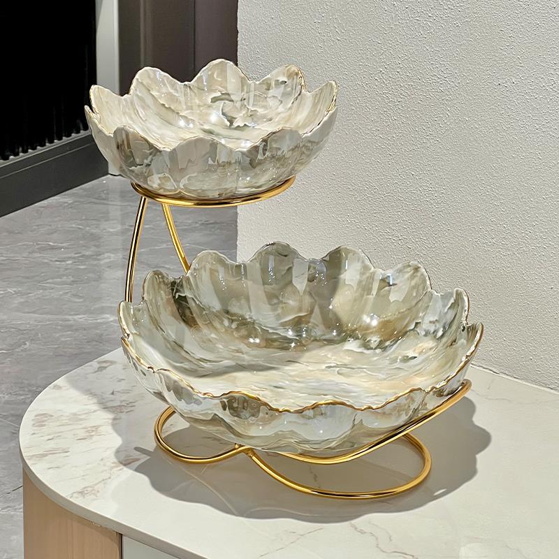 FAVMARTHA轻奢多层果盘客厅家用茶几糖果摆放零食点心盘水果盘前