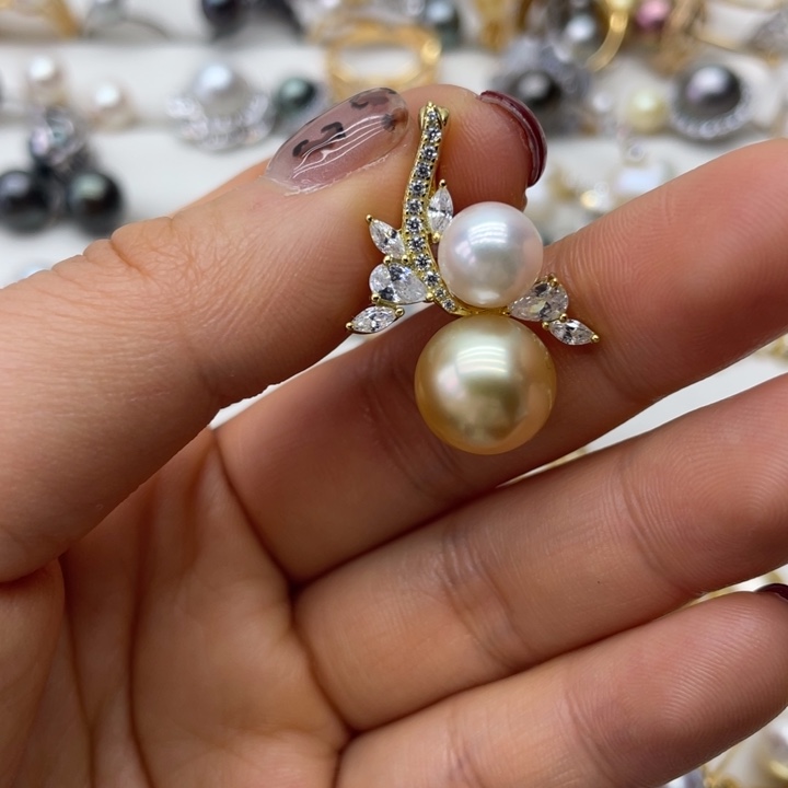 海水珍珠吊坠(不含链)银S925镶嵌