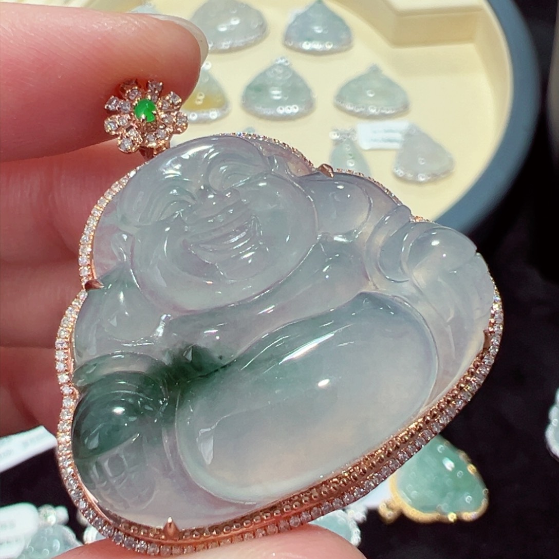 翡翠18K金镶嵌颈饰用****5吊坠