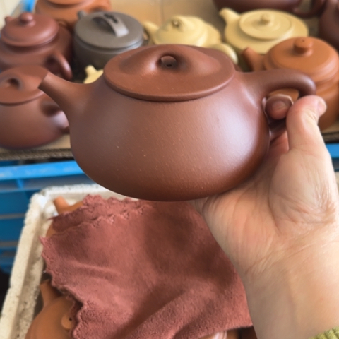 紫砂茶壶底槽清料520cc