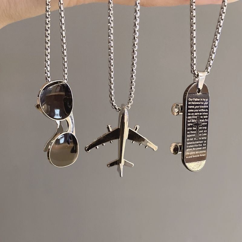 铁合金吊坠 儿童项链女童个性嘻哈男女宝宝潮流百搭男孩飞机情侣