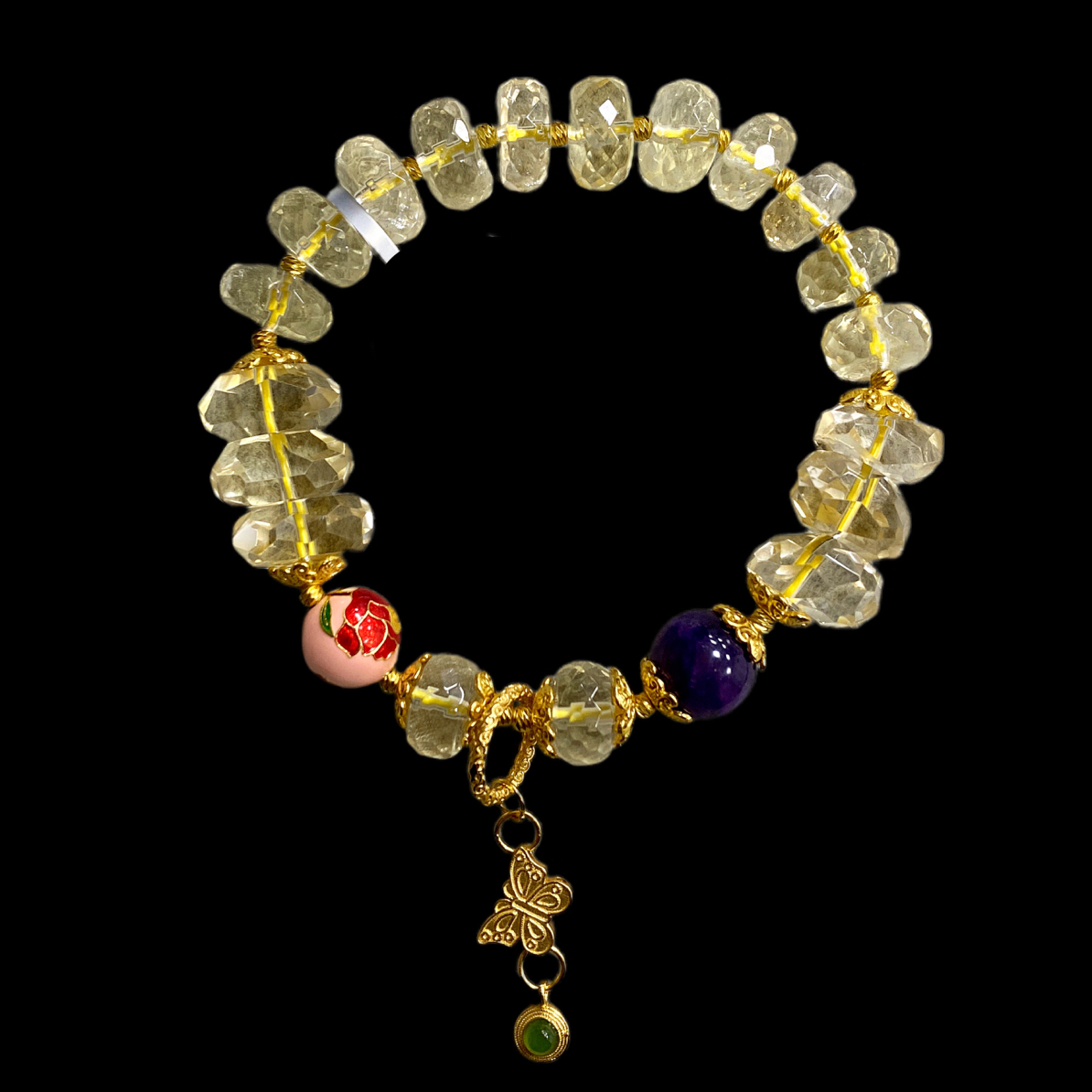 N3258黄水晶手串孤品