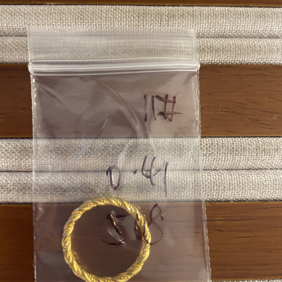 克重0.41 11号 麻花戒指 足金999