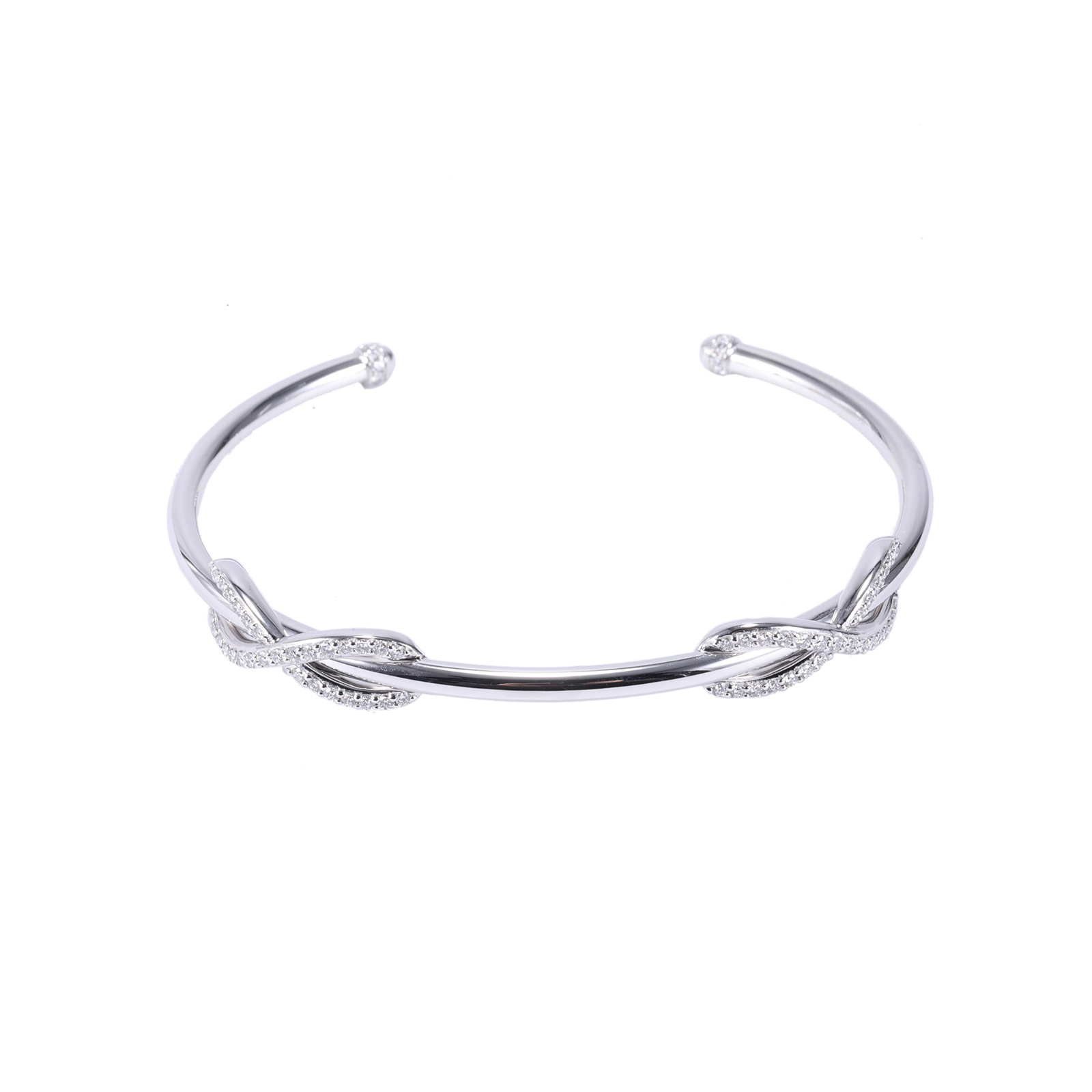 99新 Tiffany & Co./蒂芙尼 小花6欢 双环手镯 手镯 白金 17号