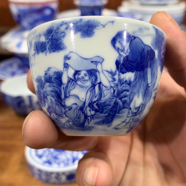 晓竹窑青花寒山拾得