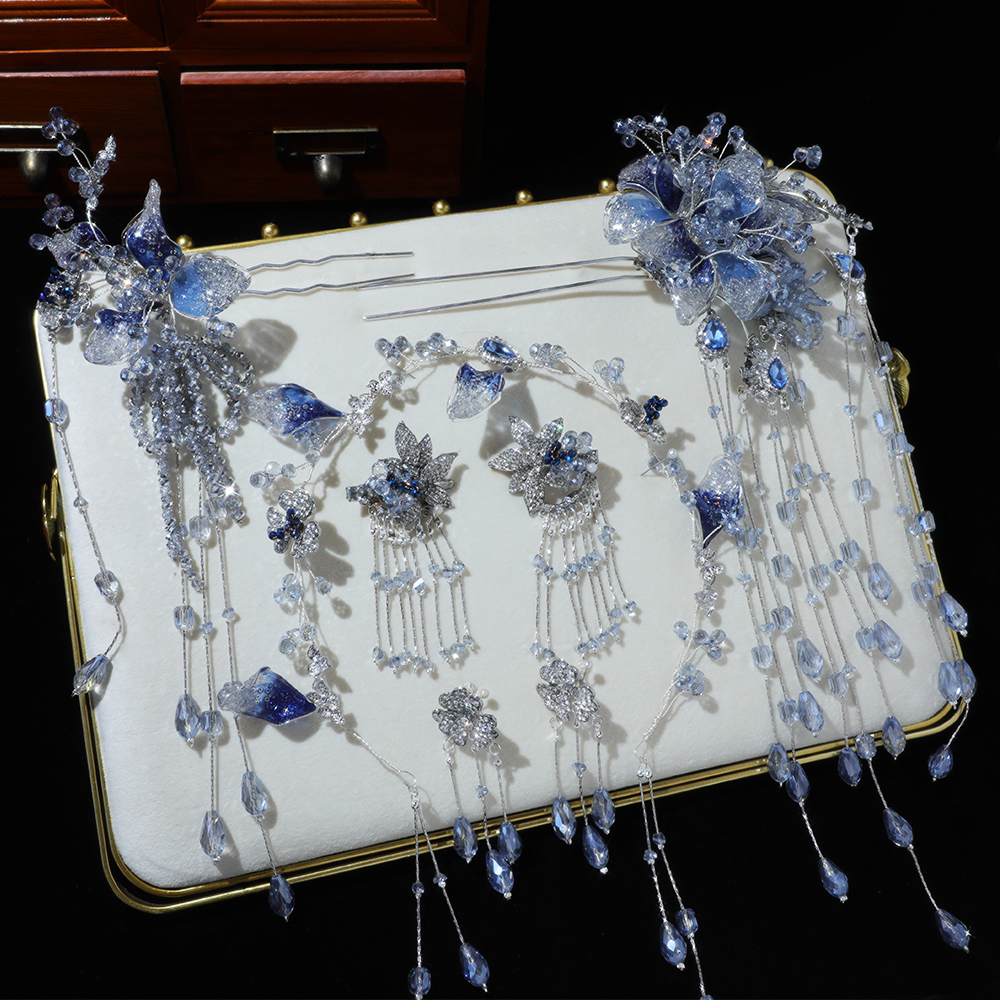 GH026新娘高端唯美新中式白月光流苏秀禾头饰南洋风头饰