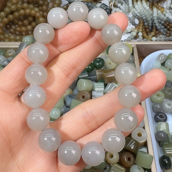 和田玉未镶嵌手链12mm
