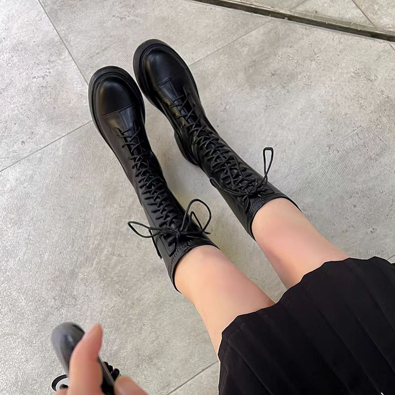 001【系带款】】长靴系带款软底时尚款[系带款长靴黑】