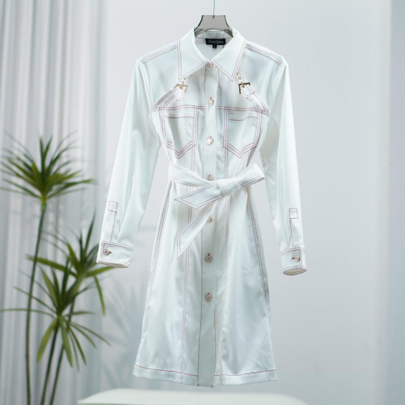 黛系列  S442-5  女装时尚撤柜连衣裙白色DSYG005