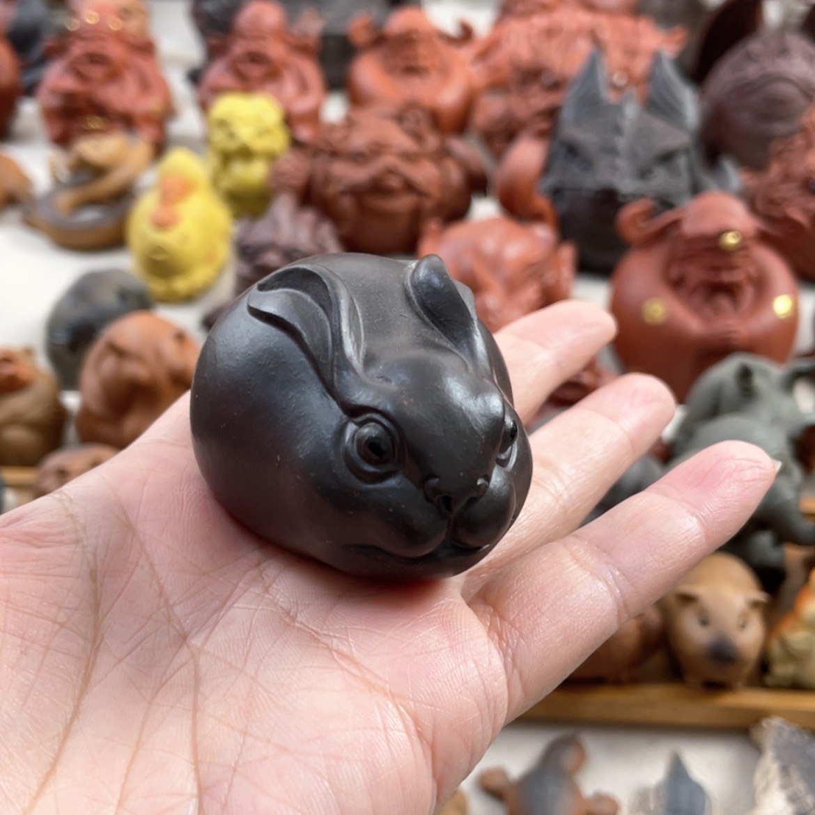 【闪购商品】紫砂茶宠王***g紫砂兔子