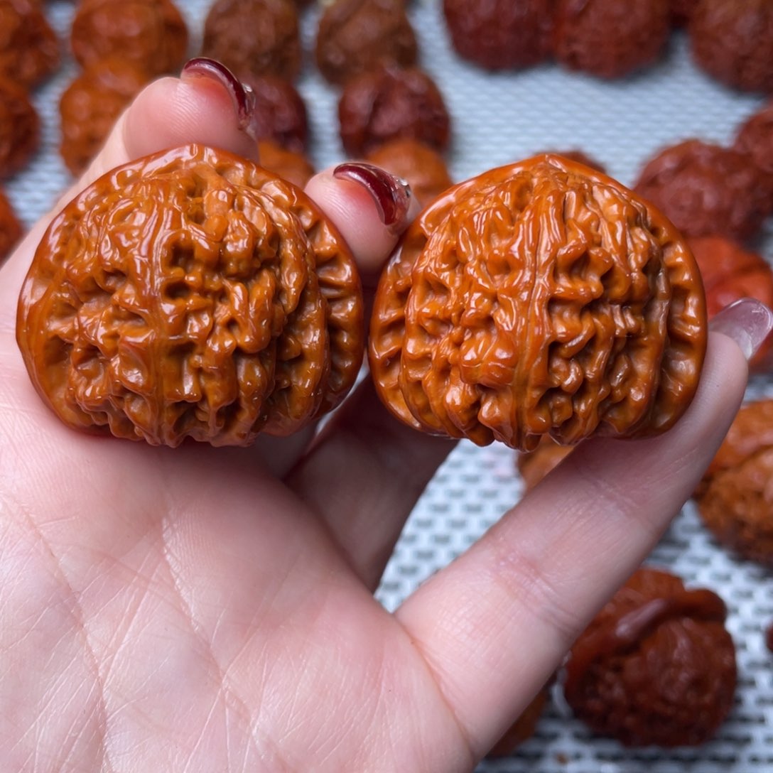 桃核吊坠文玩核桃 手把件 白狮子 39