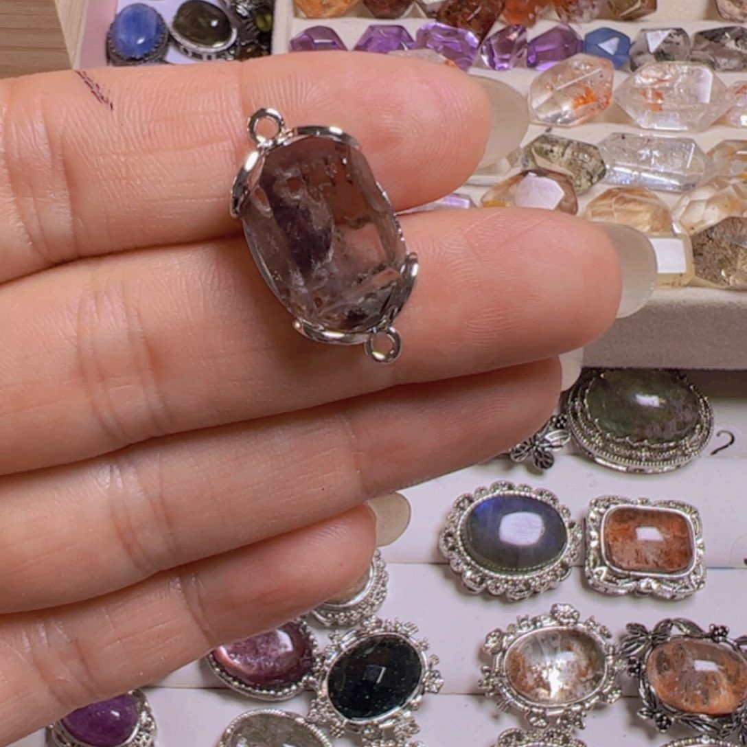 水晶手链银S800镀金镶嵌乔*涵