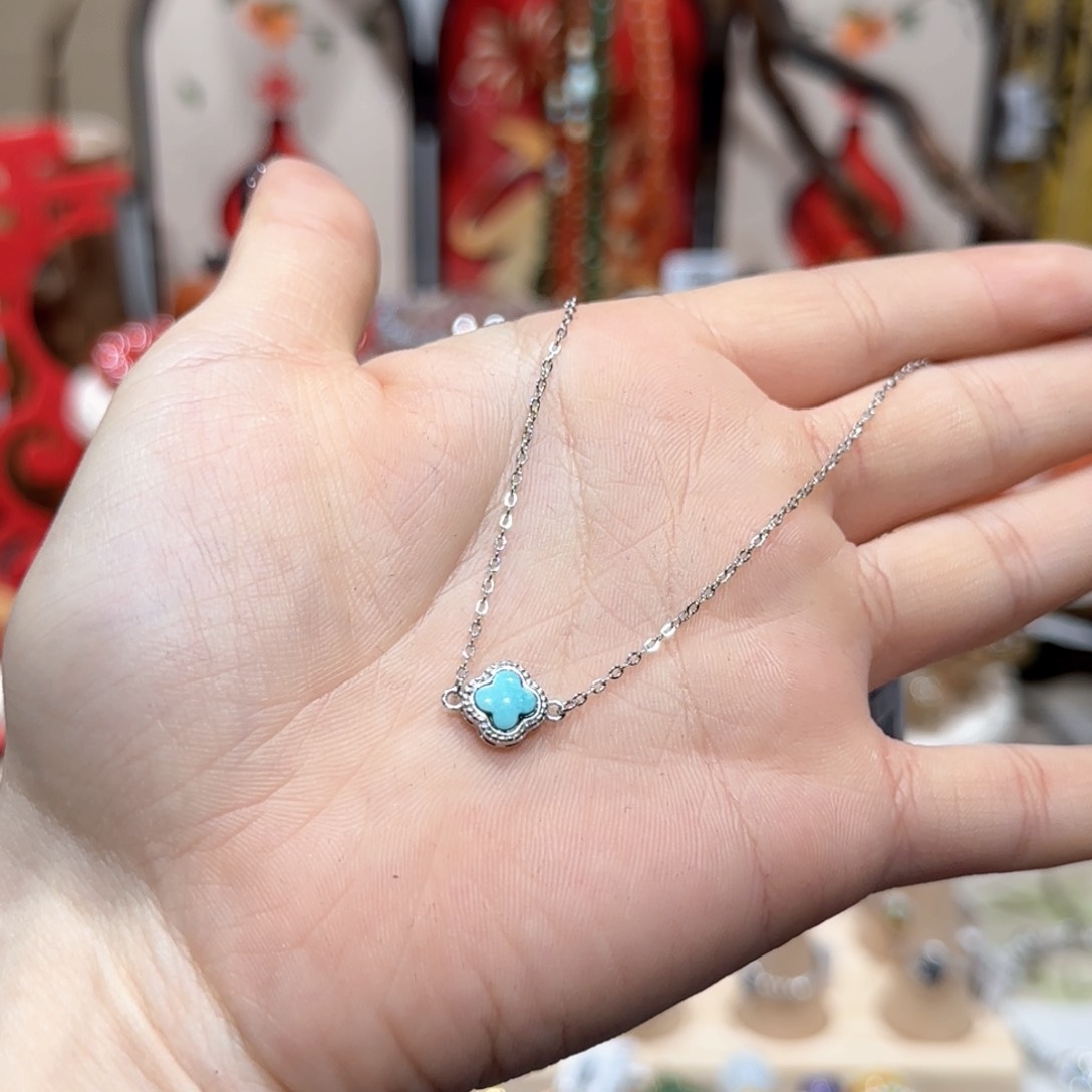 绿松石手链银S925镶嵌手链