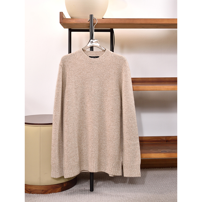 秋冬新品 男款圆领长袖纯羊绒宽松针织衫